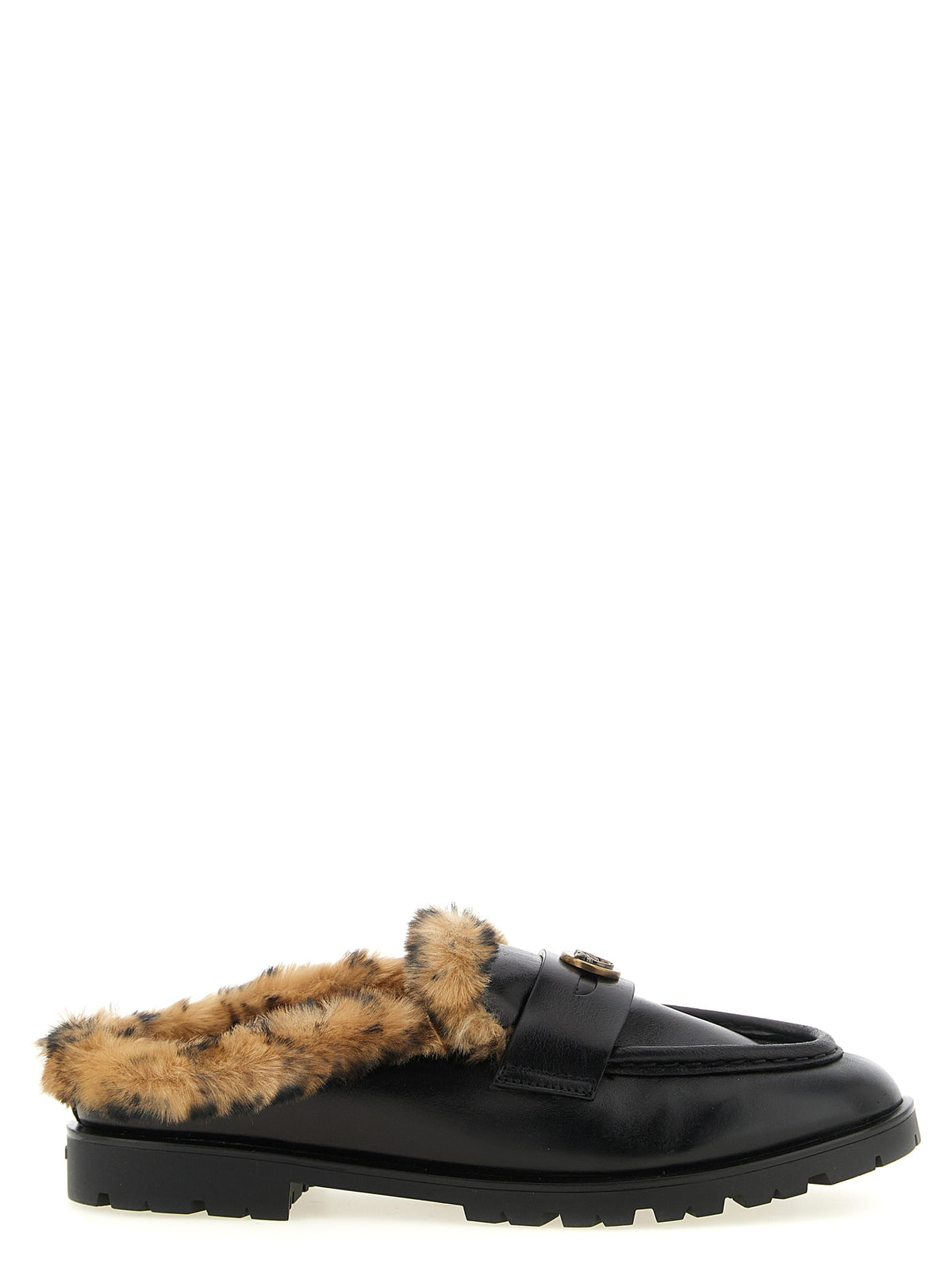 Mules en cuir de vachette noir PINKO