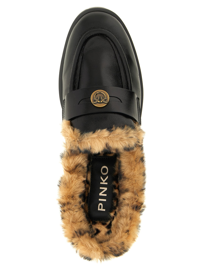 PINKO Black Cowhide Mules