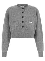 Cardigan en laine gris Elisabetta Franchi