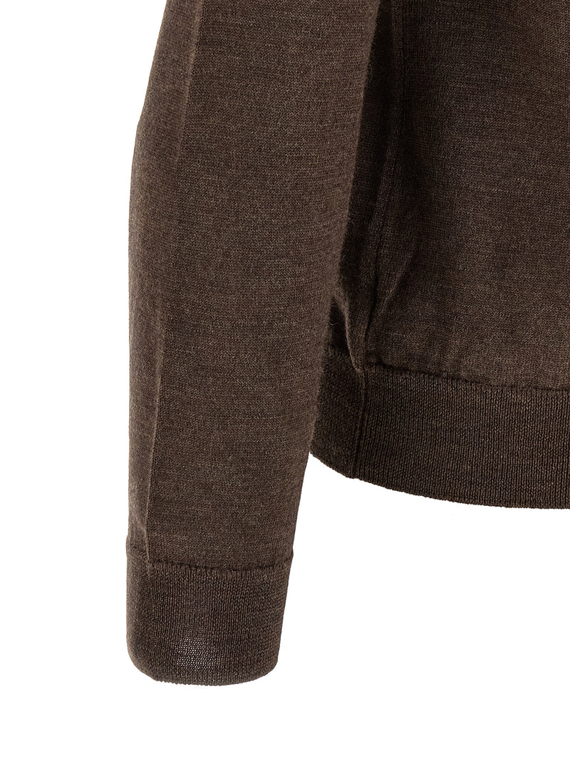 ZANONE Brown Virgin Wool Cardigan