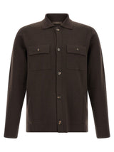 Cardigan ZANONE en laine vierge marron