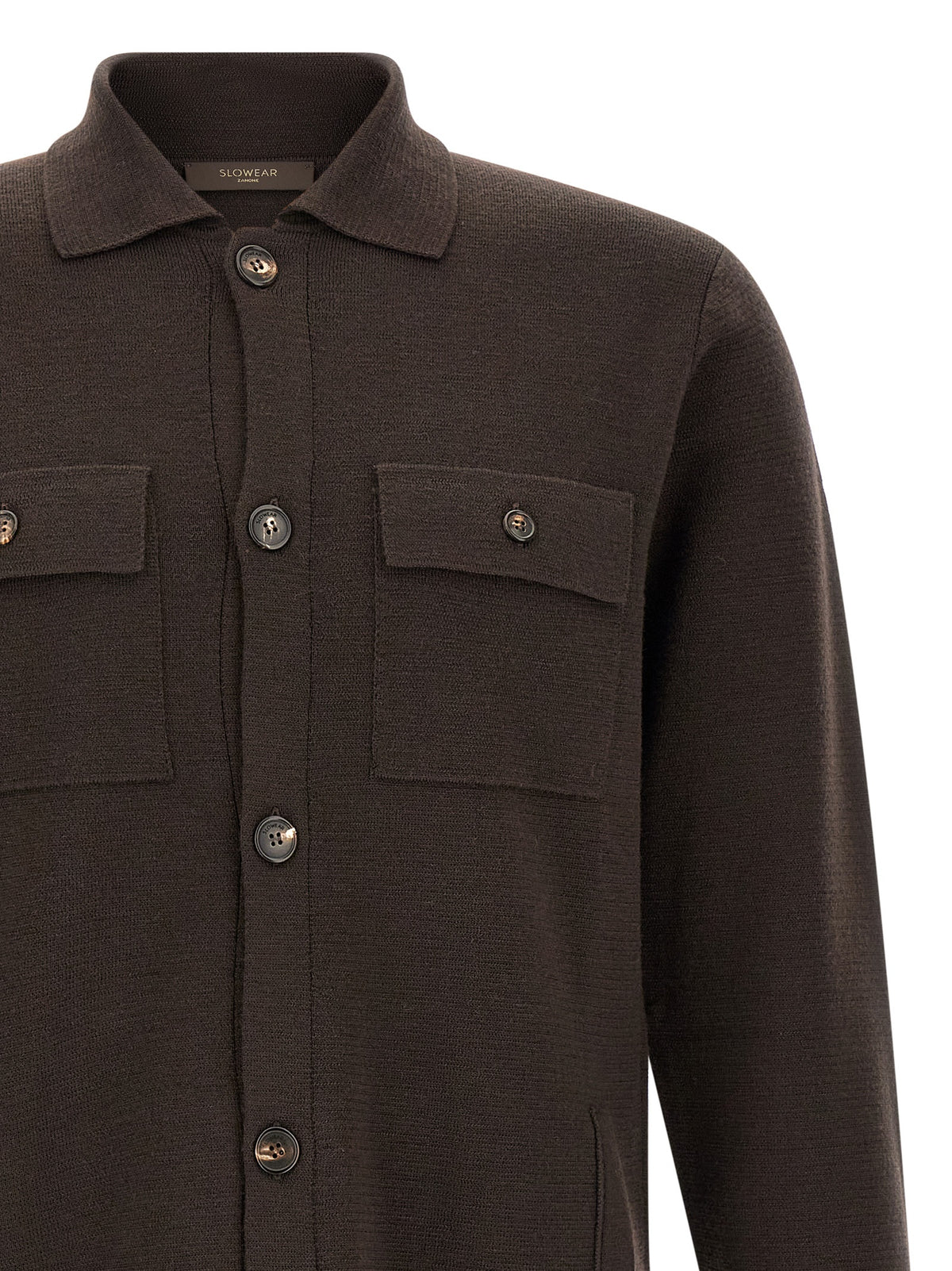 Cardigan ZANONE en laine vierge marron
