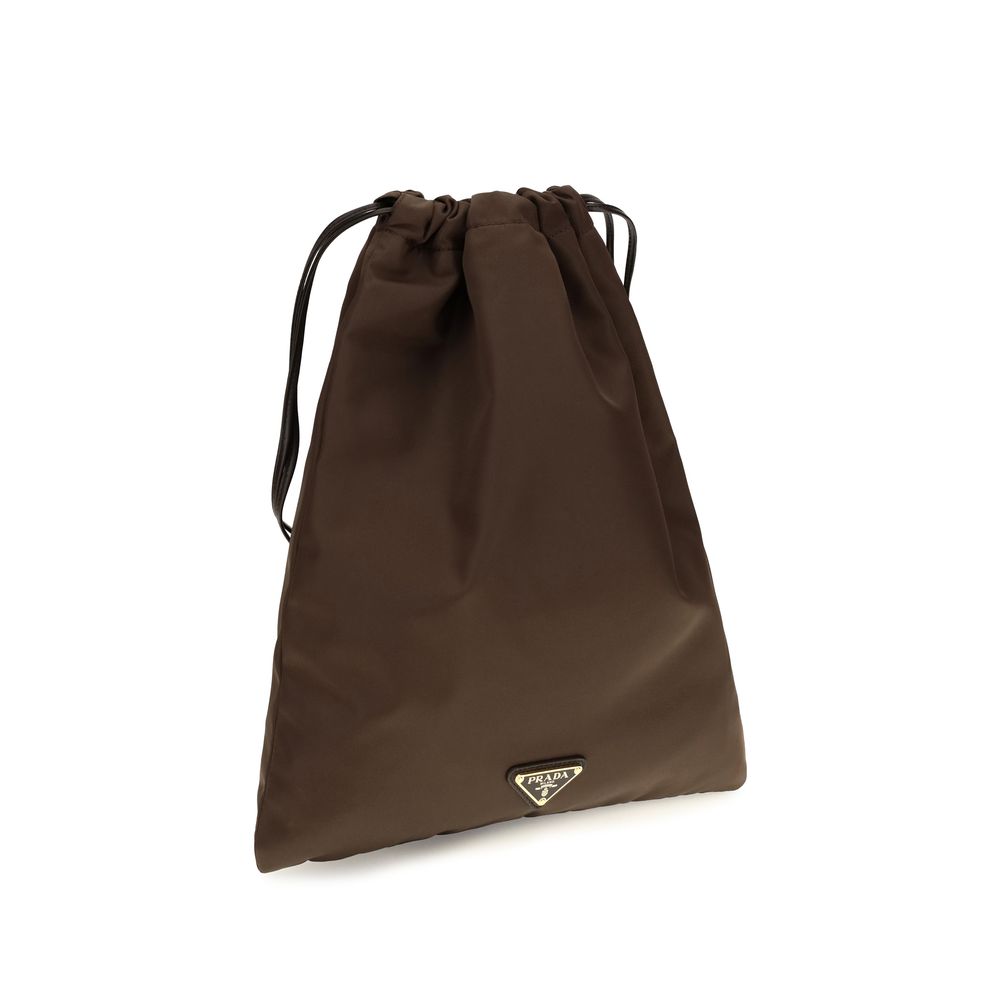 Pochette Prada en polyamide marron