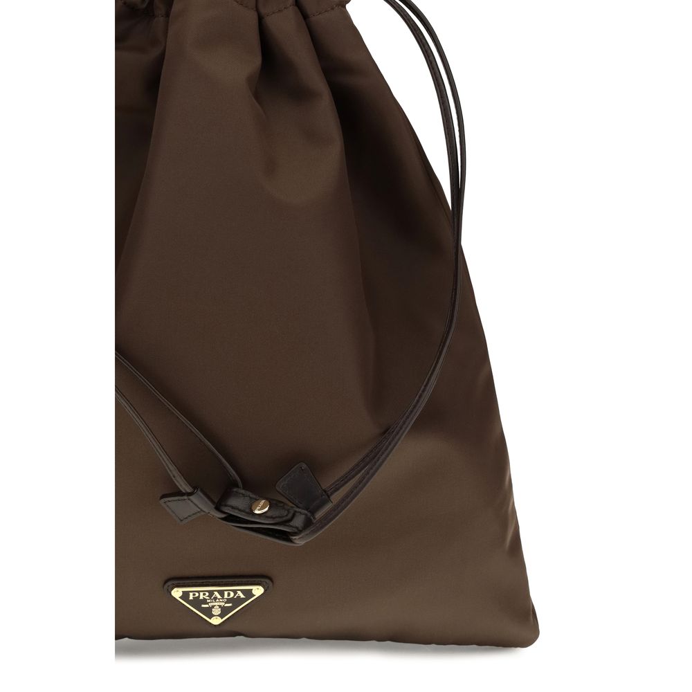 Pochette Prada en polyamide marron