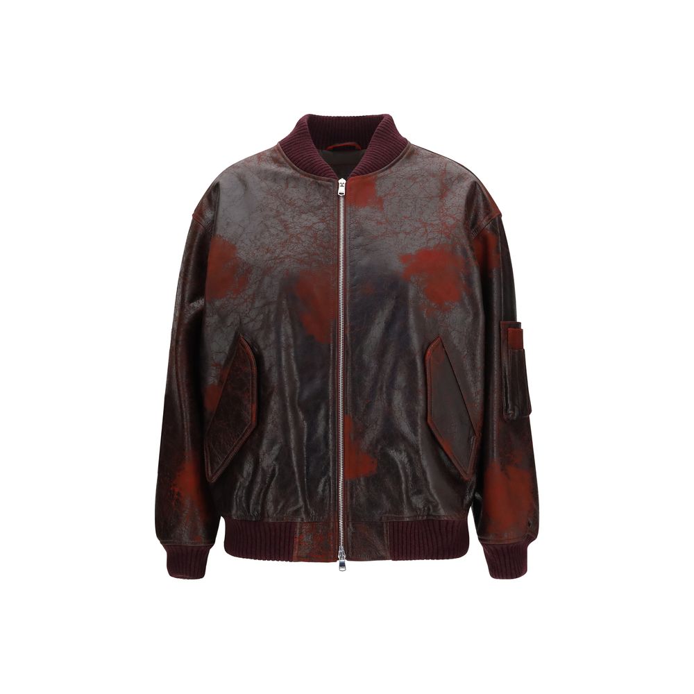 Blouson aviateur en cuir Valstar Bordeaux