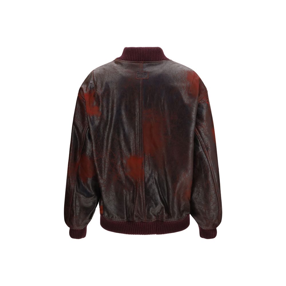 Blouson aviateur en cuir Valstar Bordeaux