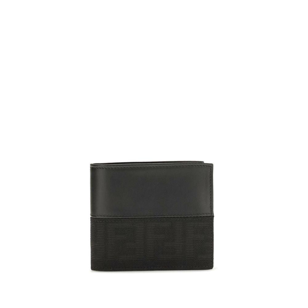 Portefeuille Fendi en cuir de veau noir Bos Taurus