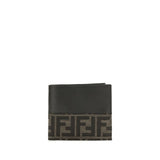 Portefeuille Fendi en cuir de veau marron Bos Taurus