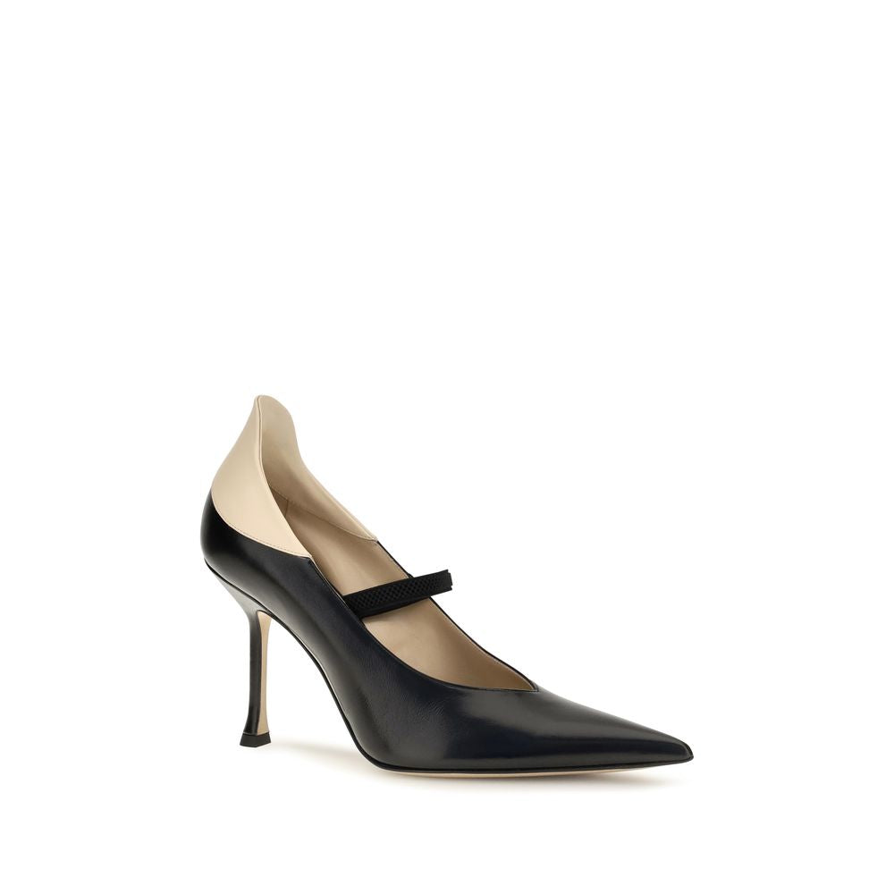Escarpins Fendi en cuir de veau noir Bos Taurus à talon haut