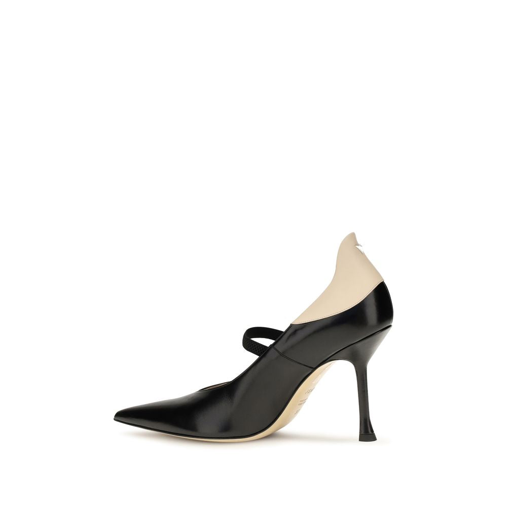 Escarpins Fendi en cuir de veau noir Bos Taurus à talon haut