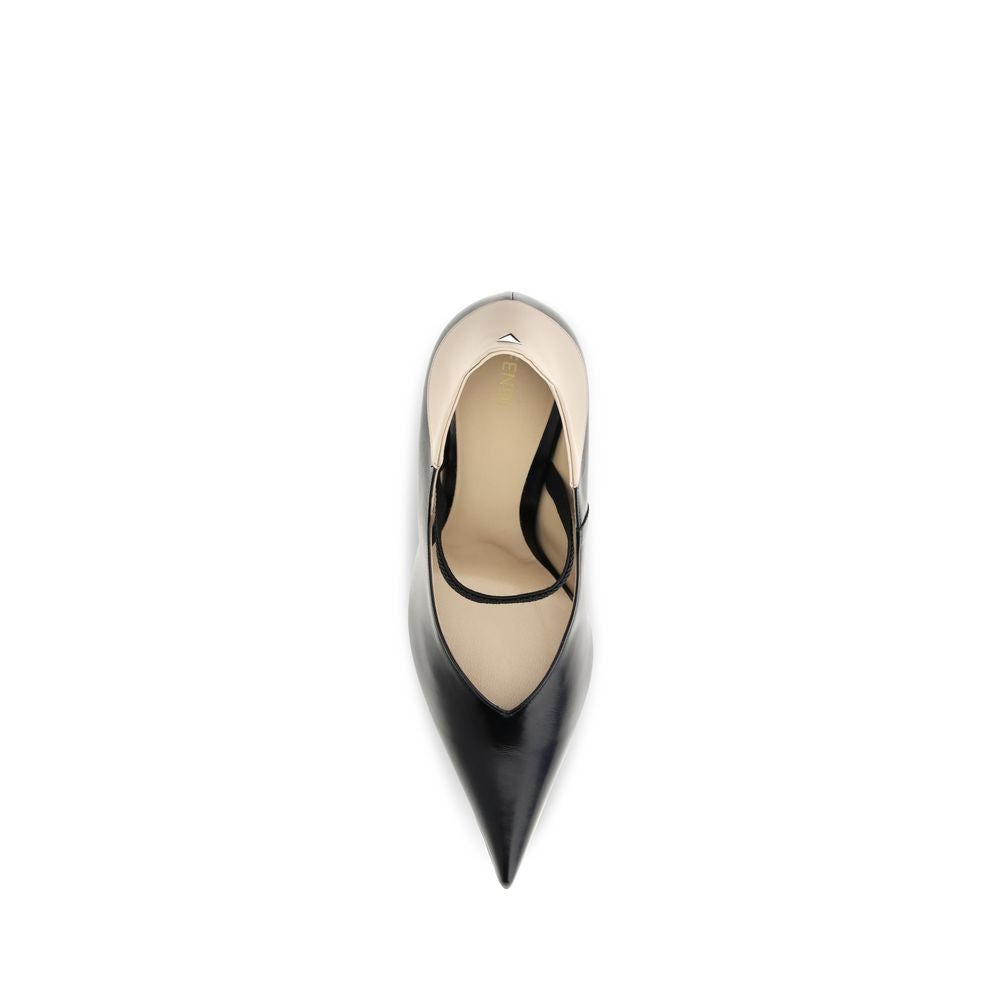 Escarpins Fendi en cuir de veau noir Bos Taurus à talon haut
