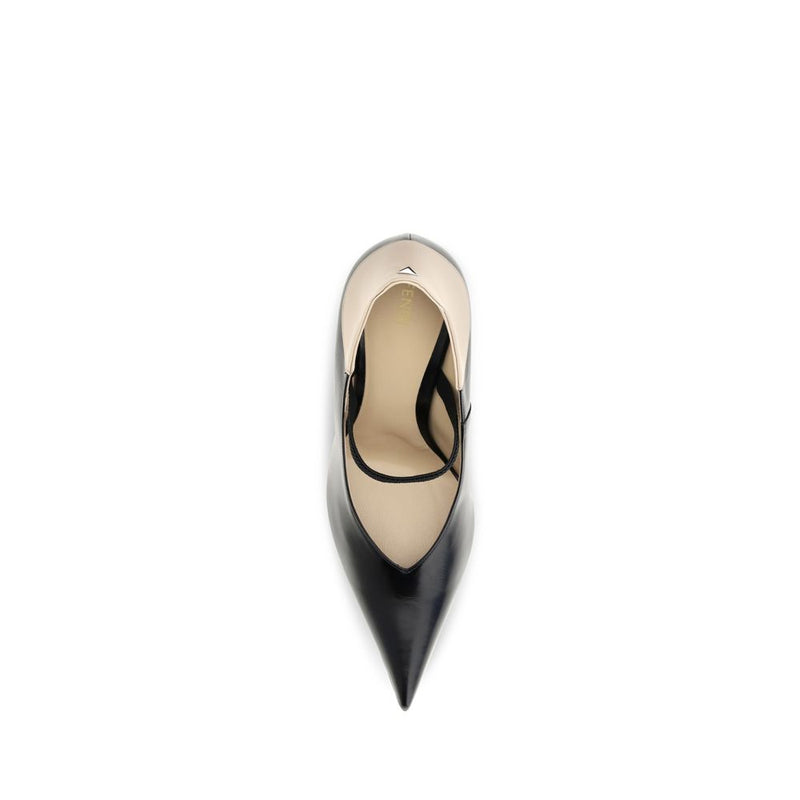Fendi Black Calf Leather Bos Taurus High Heel Pumps