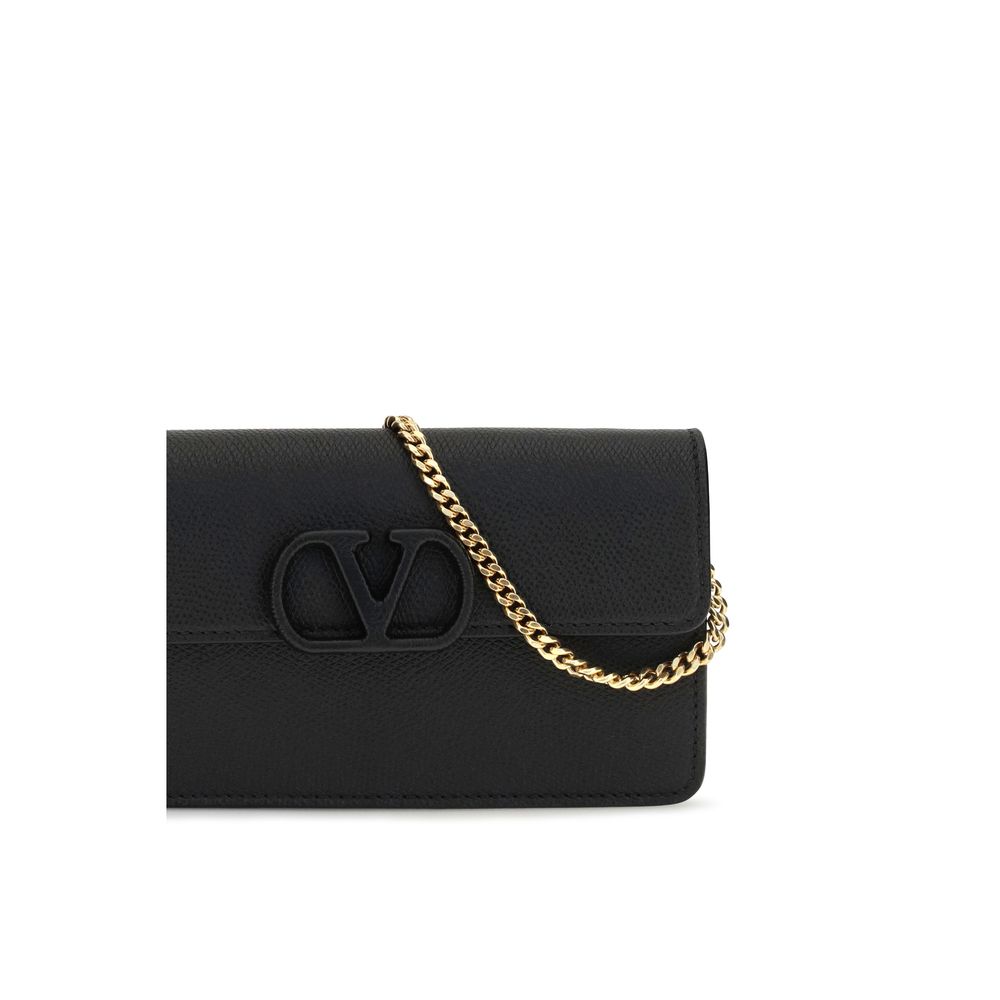 Portefeuille Valentino Garavani en Cuir de Veau Noir Bos Taurus