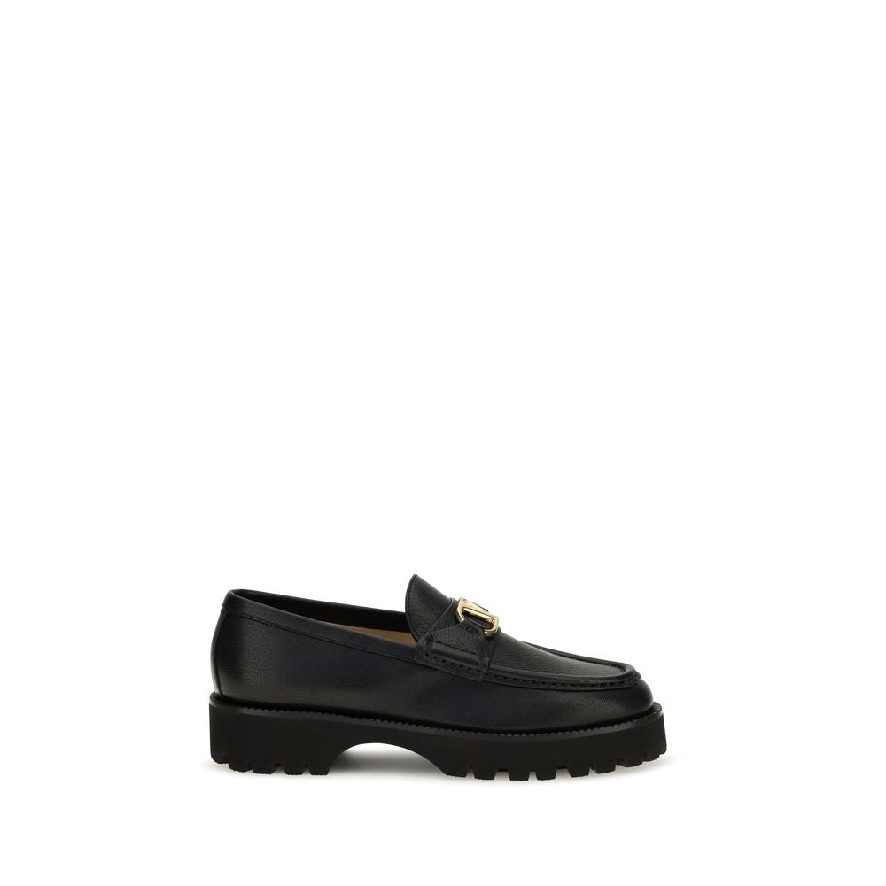 Mocassins à plateforme Valentino Garavani en cuir de veau noir Bos Taurus