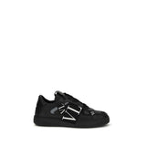Valentino Garavani Black Calf Leather Bos Taurus Athletic Sneakers