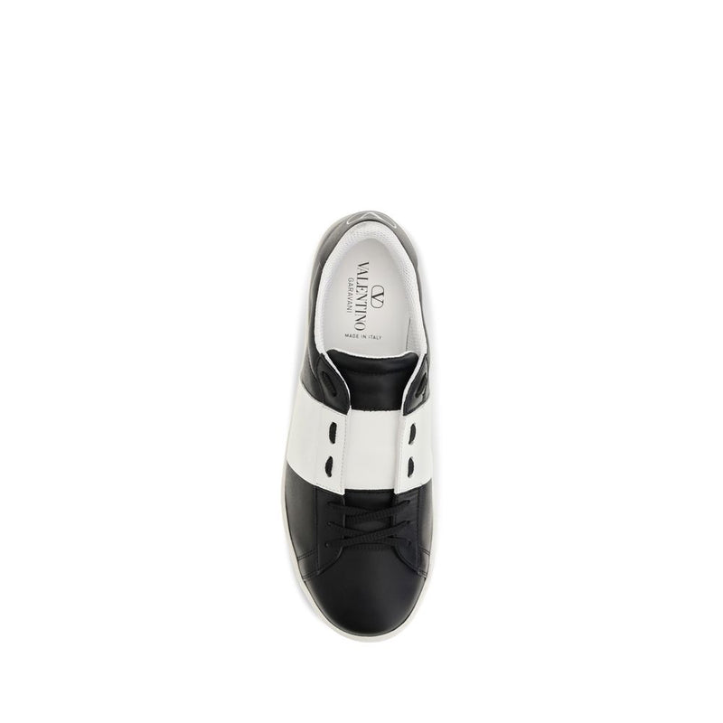 Valentino Garavani Black Calf Leather Bos Taurus Sneakers