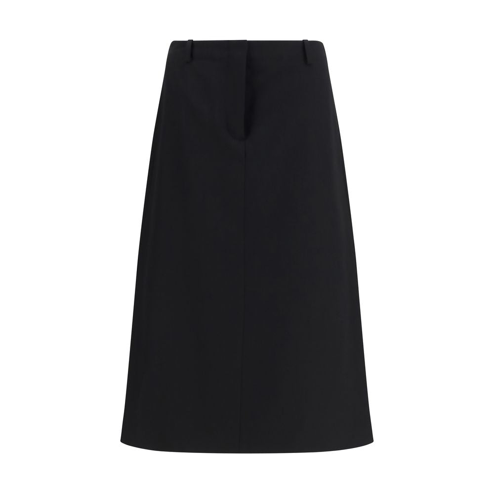 Jupe mi-longue Fendi en laine noire Oves Aries