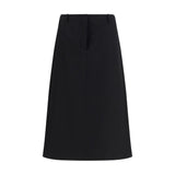 Jupe mi-longue Fendi en laine noire Oves Aries