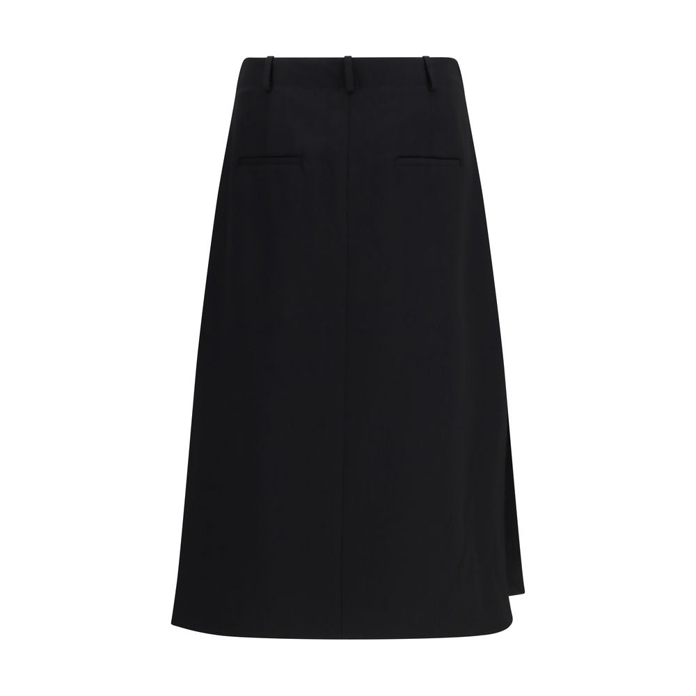 Jupe mi-longue Fendi en laine noire Oves Aries
