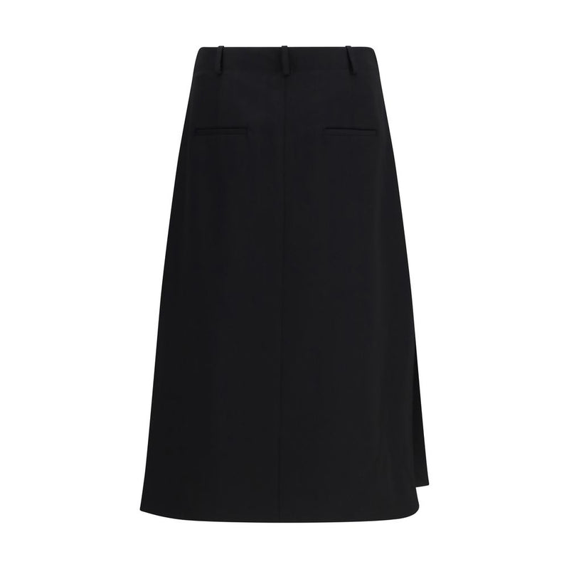 Fendi Black Wool Oves Aries Midi Skirt