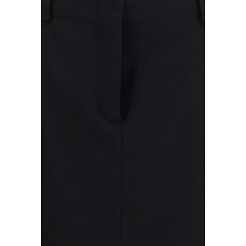 Fendi Black Wool Oves Aries Midi Skirt