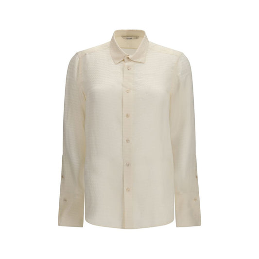 Fendi Beige Silk Pattern Shirt