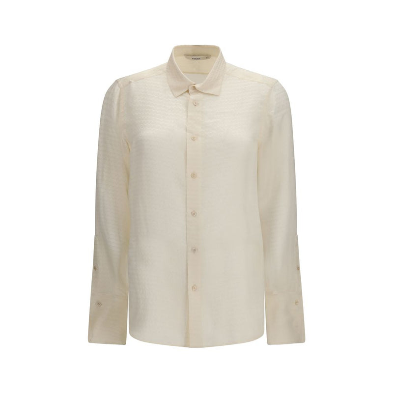Fendi Beige Silk Pattern Shirt