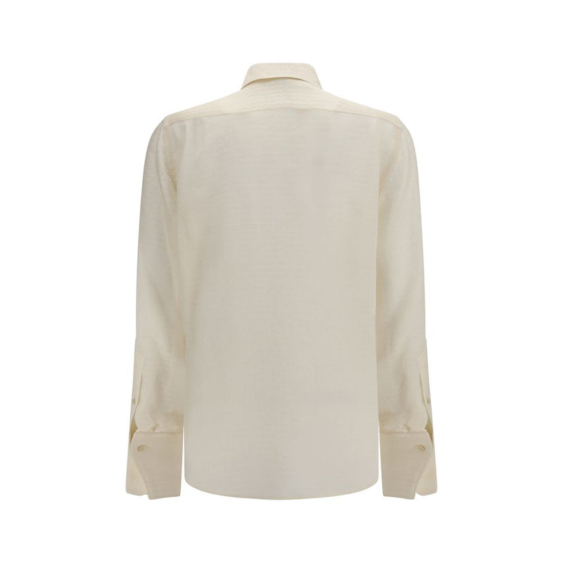 Fendi Beige Silk Pattern Shirt