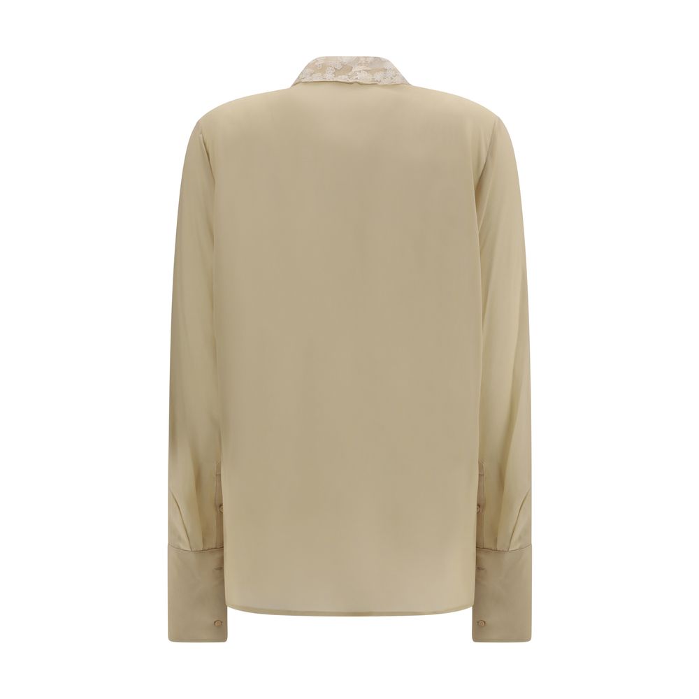 Chemise en soie beige Fendi