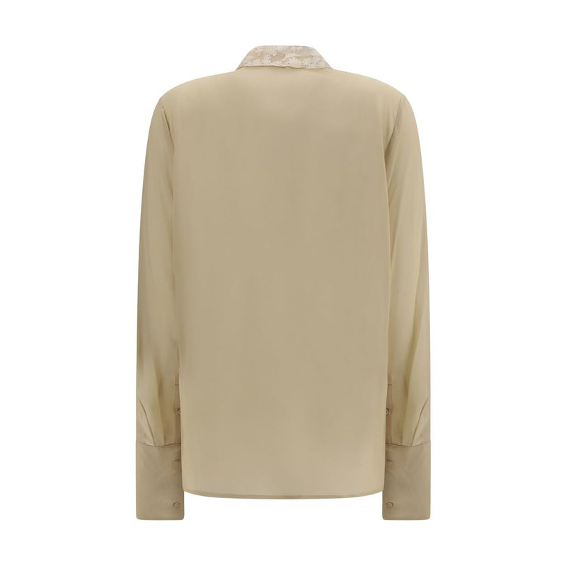 Fendi Beige Silk Dress Shirt