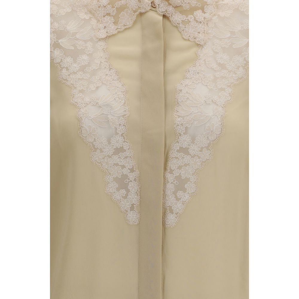 Chemise en soie beige Fendi