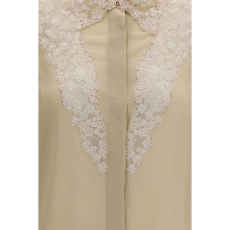 Fendi Beige Silk Dress Shirt