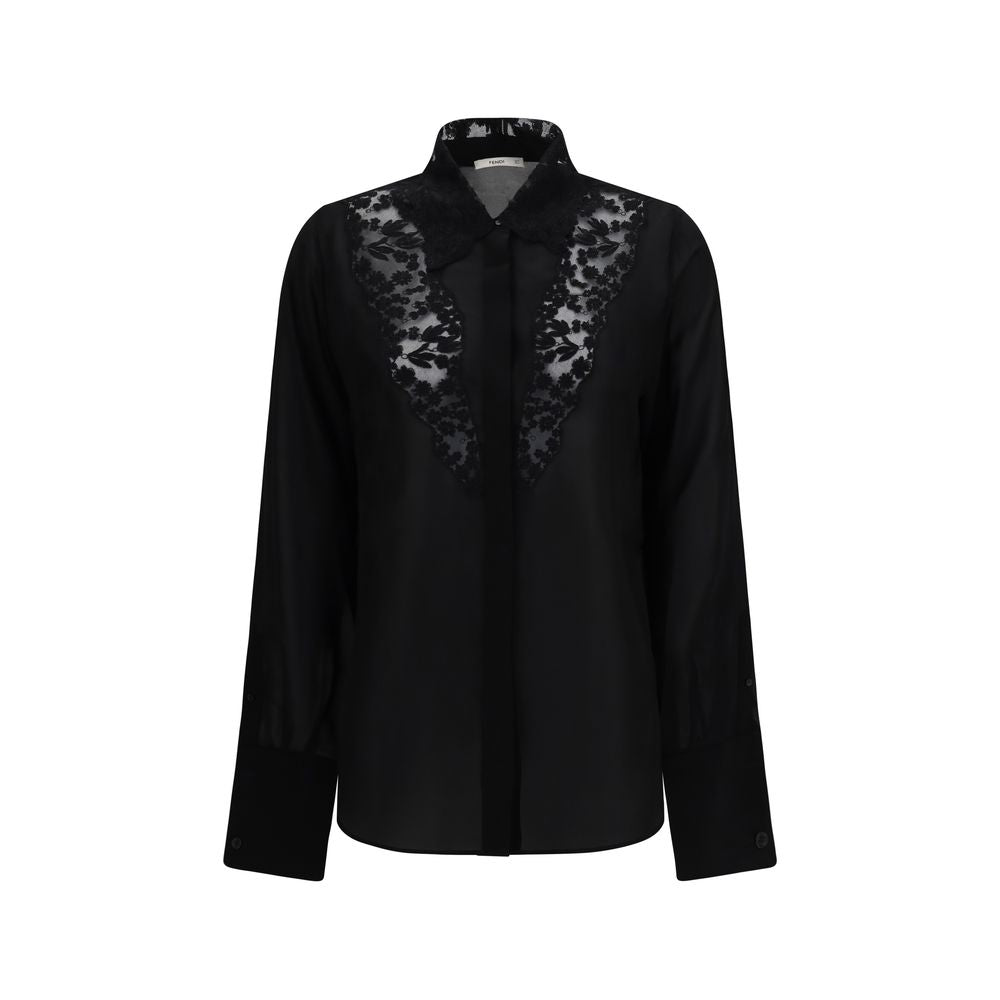 Chemisier Fendi en soie noire