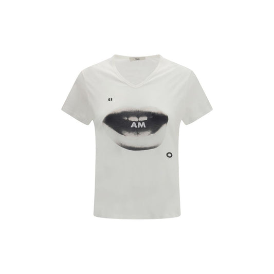 Fendi White Cotton T-Shirt