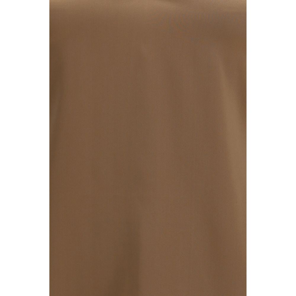T-shirt sans manches en soie marron Brunello Cucinelli