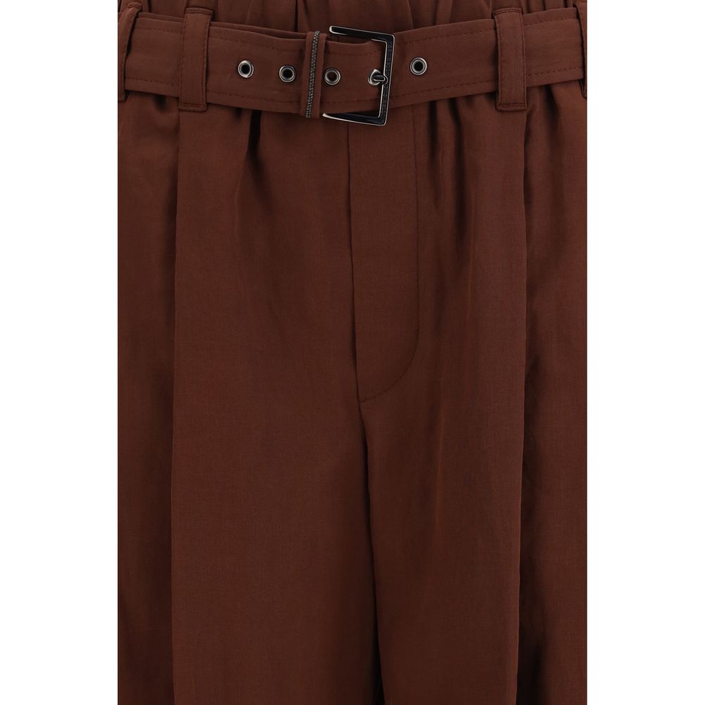 Pantalon décontracté Brunello Cucinelli en coton marron