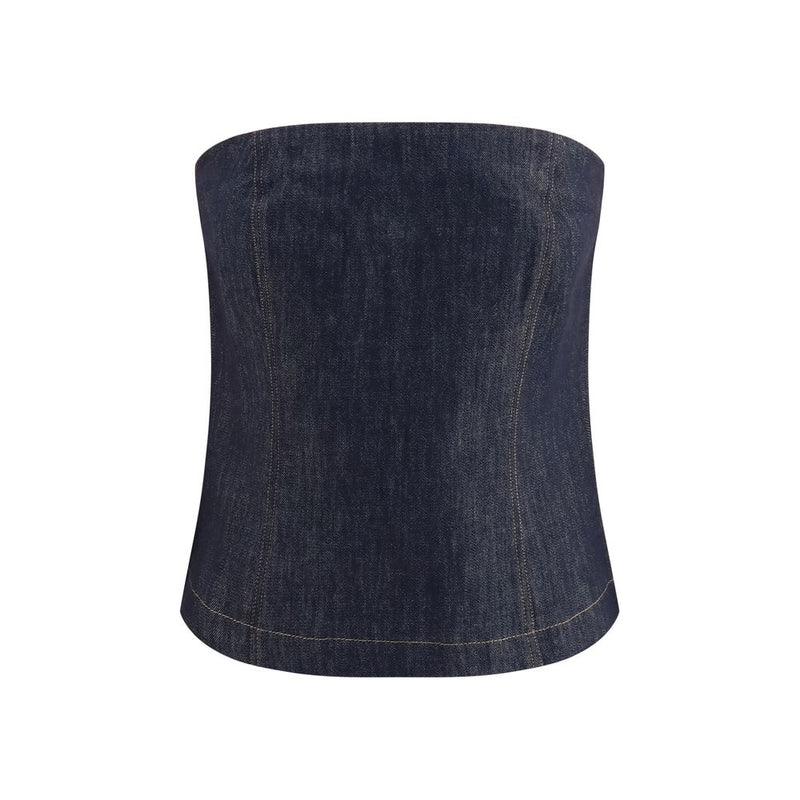 Brunello Cucinelli Blue Cotton Bodysuit