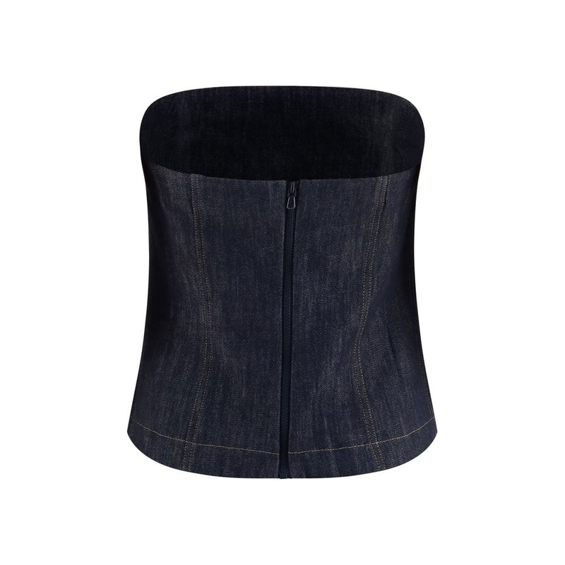 Brunello Cucinelli Blue Cotton Bodysuit