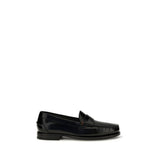 Mocassins à enfiler Santoni en cuir de veau noir Bos Taurus