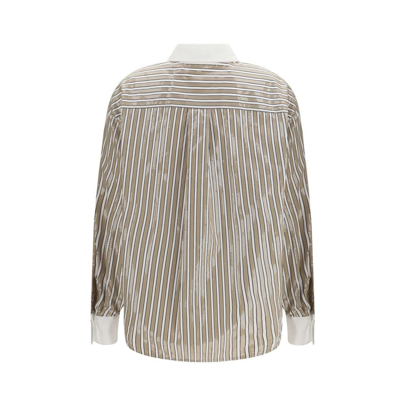 Brunello Cucinelli Beige Cotton Pattern Shirt