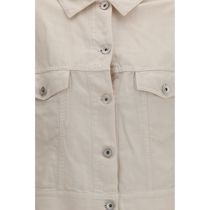 Brunello Cucinelli White Cotton Denim Jacket