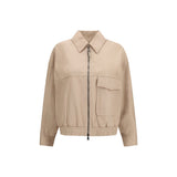 Brunello Cucinelli Blouson en cuir beige