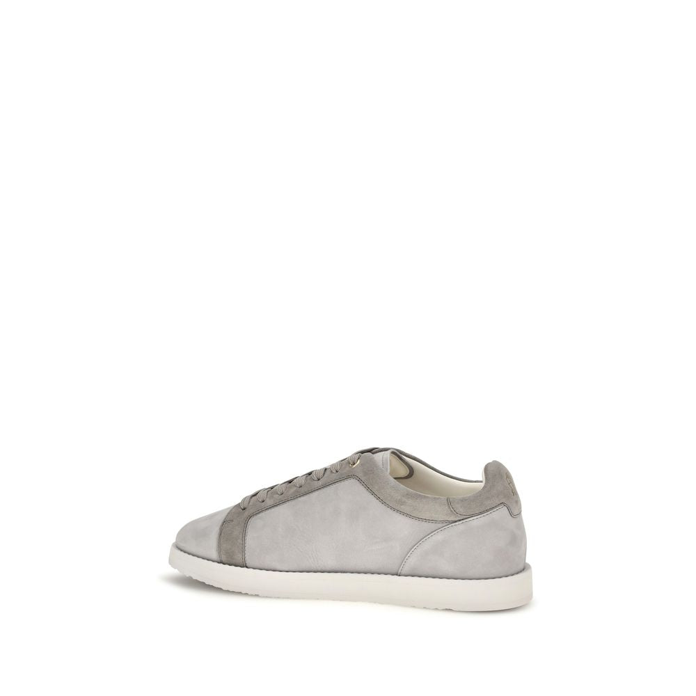 Brunello Cucinelli Baskets basses en suède gris