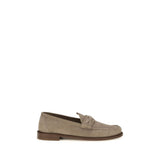 Mocassins à enfiler Brunello Cucinelli en daim beige