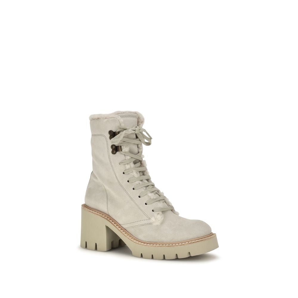 Bottes à lacets Pedro García en cuir de veau beige Bos Taurus