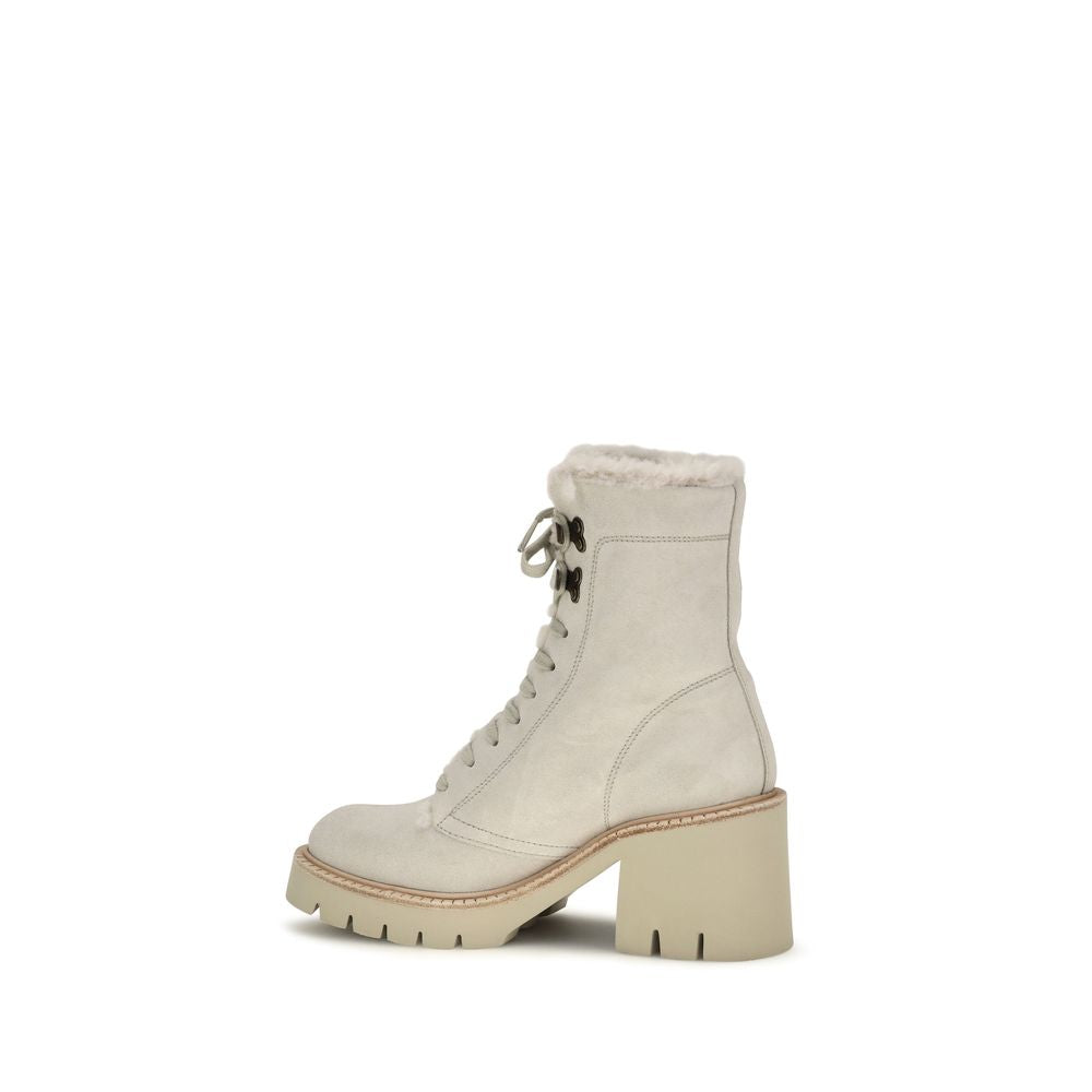 Bottes à lacets Pedro García en cuir de veau beige Bos Taurus