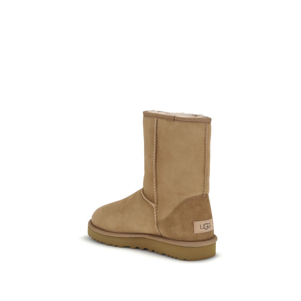 Bottes plates en cuir suédé beige UGG