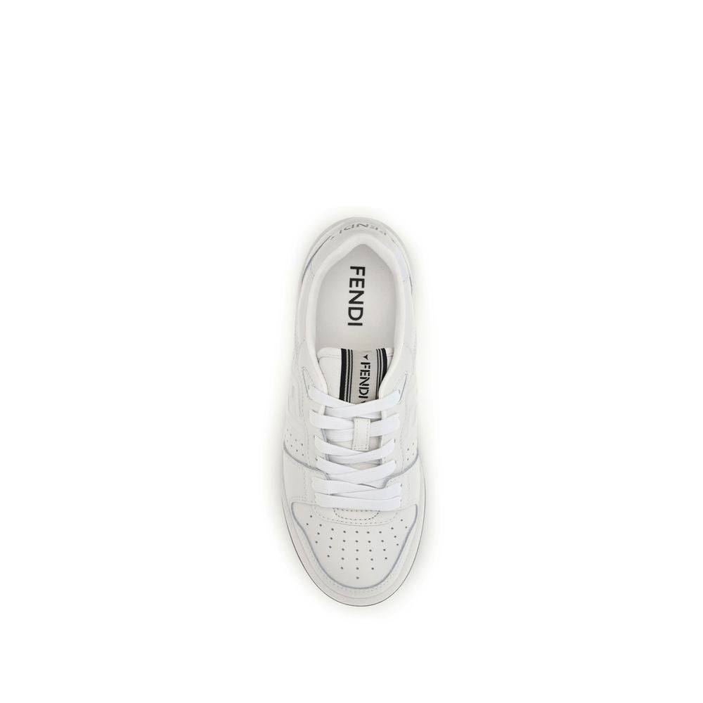 Baskets athlétiques Fendi en cuir de veau blanc Bos Taurus