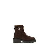 Bottines Valentino Garavani en Cuir de Veau Marron Bos Taurus