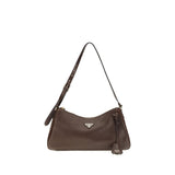 Sac porté épaule Prada en cuir de veau marron Bos Taurus